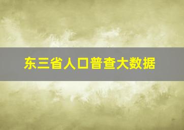 东三省人口普查大数据