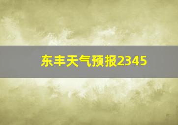 东丰天气预报2345