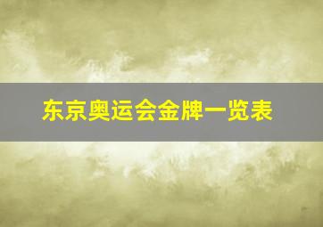 东京奥运会金牌一览表