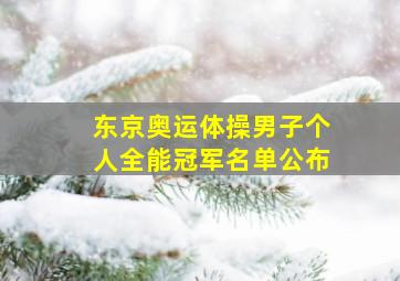 东京奥运体操男子个人全能冠军名单公布