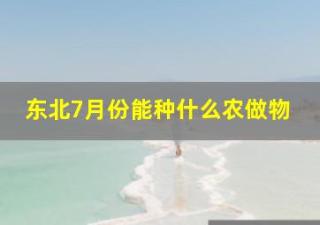 东北7月份能种什么农做物