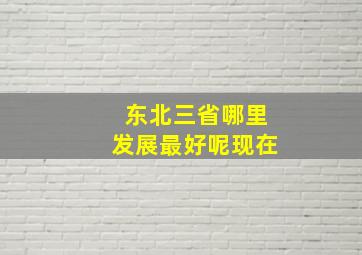 东北三省哪里发展最好呢现在