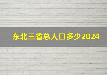 东北三省总人口多少2024