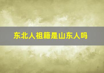 东北人祖籍是山东人吗