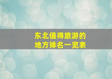 东北值得旅游的地方排名一览表