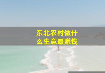 东北农村做什么生意最赚钱