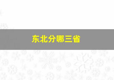 东北分哪三省