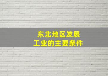 东北地区发展工业的主要条件