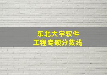 东北大学软件工程专硕分数线