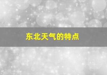 东北天气的特点