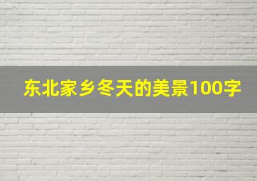 东北家乡冬天的美景100字