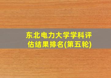 东北电力大学学科评估结果排名(第五轮)