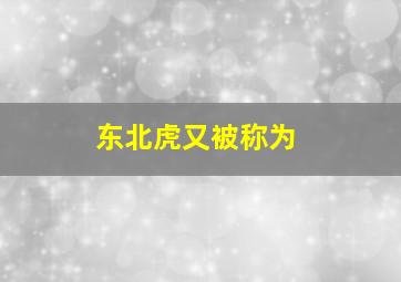 东北虎又被称为