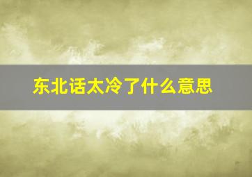 东北话太冷了什么意思