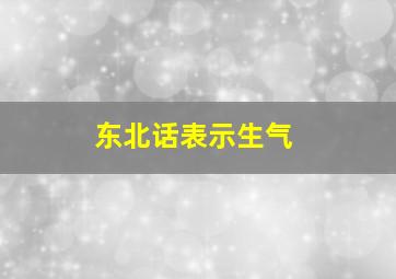 东北话表示生气