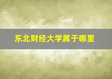 东北财经大学属于哪里