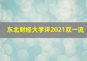 东北财经大学评2021双一流