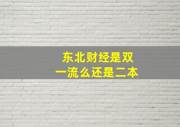 东北财经是双一流么还是二本