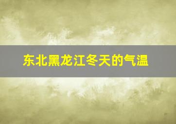 东北黑龙江冬天的气温