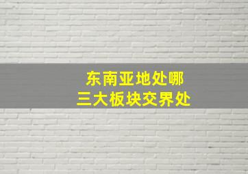 东南亚地处哪三大板块交界处