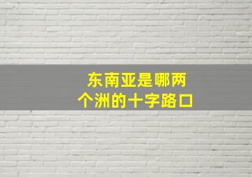 东南亚是哪两个洲的十字路口