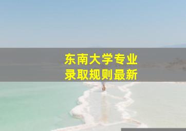 东南大学专业录取规则最新