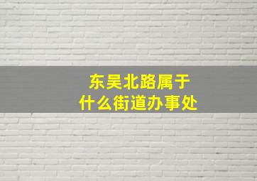 东吴北路属于什么街道办事处