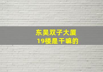 东吴双子大厦19楼是干嘛的