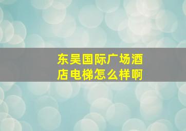 东吴国际广场酒店电梯怎么样啊