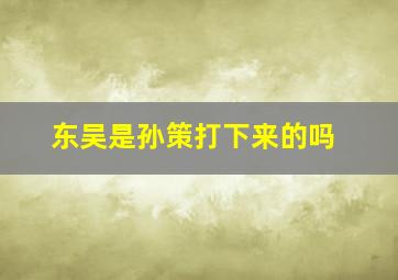 东吴是孙策打下来的吗