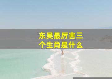 东吴最厉害三个生肖是什么