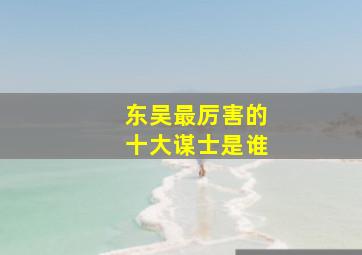 东吴最厉害的十大谋士是谁