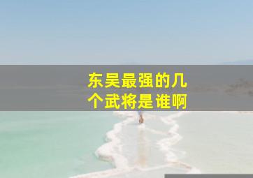 东吴最强的几个武将是谁啊