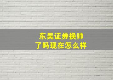 东吴证券换帅了吗现在怎么样