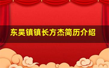 东吴镇镇长方杰简历介绍