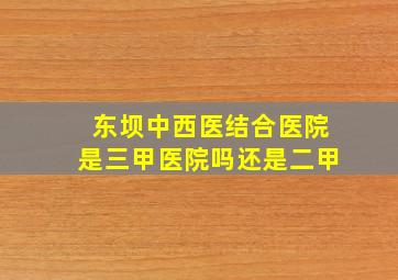 东坝中西医结合医院是三甲医院吗还是二甲