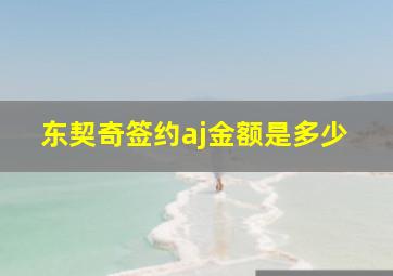 东契奇签约aj金额是多少