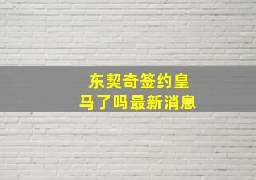 东契奇签约皇马了吗最新消息