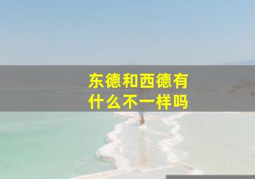 东德和西德有什么不一样吗