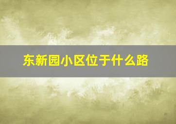 东新园小区位于什么路