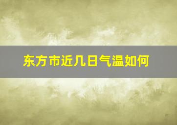 东方市近几日气温如何