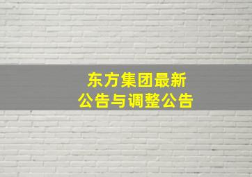 东方集团最新公告与调整公告