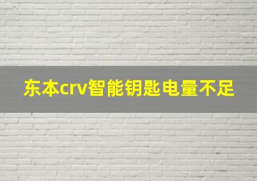 东本crv智能钥匙电量不足