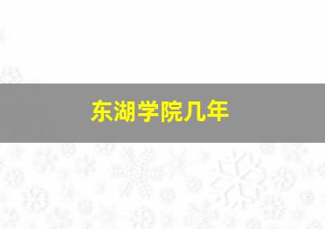 东湖学院几年