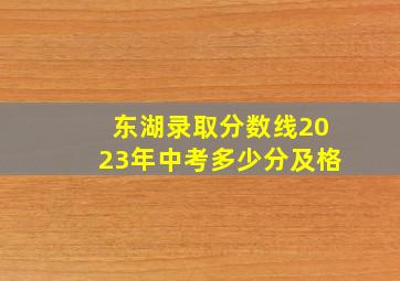 东湖录取分数线2023年中考多少分及格