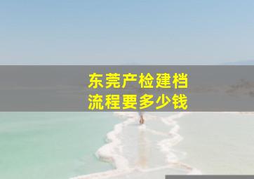 东莞产检建档流程要多少钱