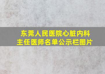 东莞人民医院心脏内科主任医师名单公示栏图片