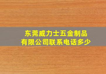 东莞威力士五金制品有限公司联系电话多少