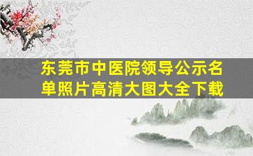 东莞市中医院领导公示名单照片高清大图大全下载