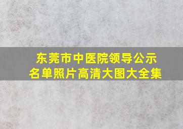 东莞市中医院领导公示名单照片高清大图大全集